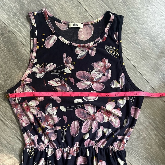 Egs by Éloges Navy Blue Floral Sleeveless Maxi Dress Size M - Picture 6 of 8